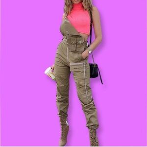 Manière De Voir Utility Cargo Overall Jumpsuit